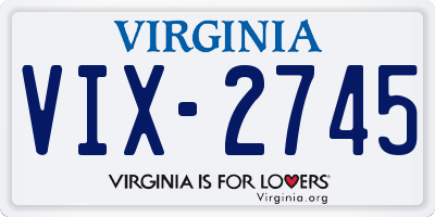 VA license plate VIX2745