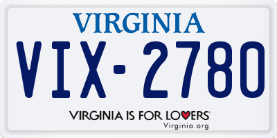 VA license plate VIX2780