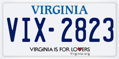 VA license plate VIX2823