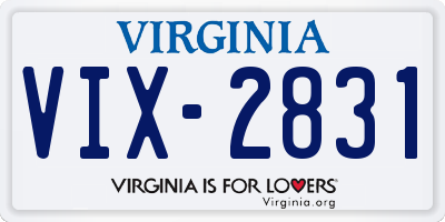 VA license plate VIX2831