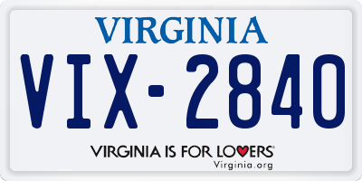 VA license plate VIX2840