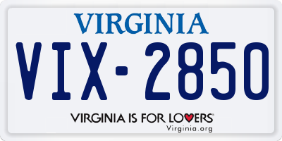 VA license plate VIX2850