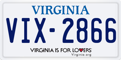 VA license plate VIX2866