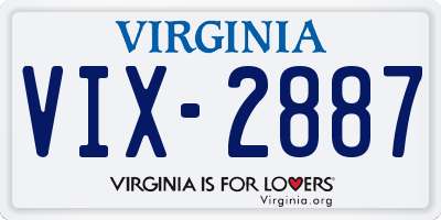 VA license plate VIX2887