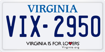 VA license plate VIX2950