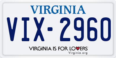 VA license plate VIX2960