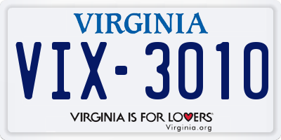 VA license plate VIX3010