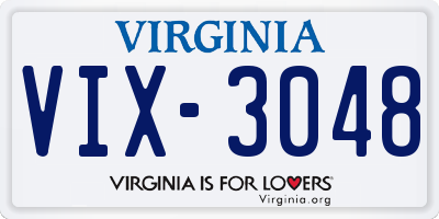 VA license plate VIX3048