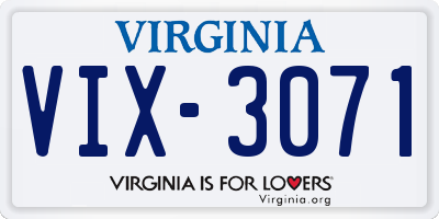 VA license plate VIX3071