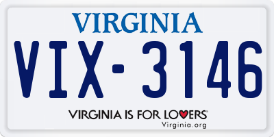 VA license plate VIX3146
