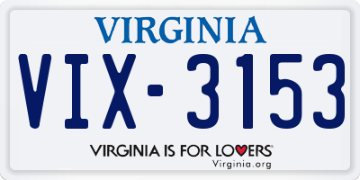 VA license plate VIX3153