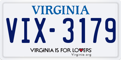 VA license plate VIX3179