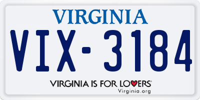 VA license plate VIX3184