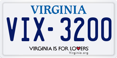 VA license plate VIX3200