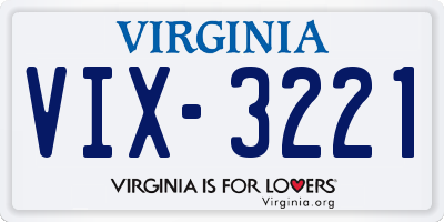 VA license plate VIX3221