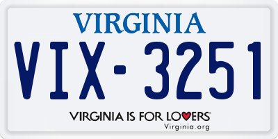 VA license plate VIX3251