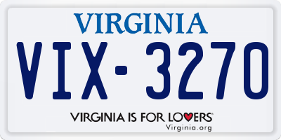 VA license plate VIX3270