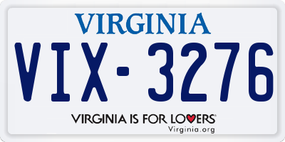 VA license plate VIX3276