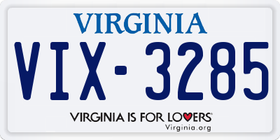 VA license plate VIX3285