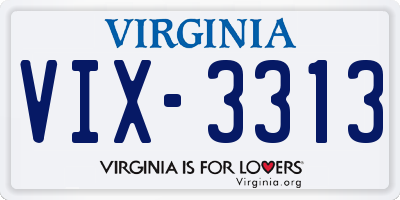 VA license plate VIX3313