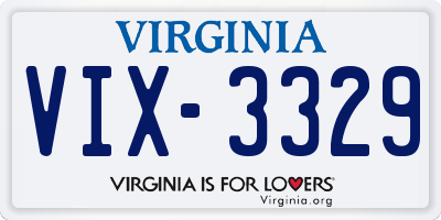 VA license plate VIX3329