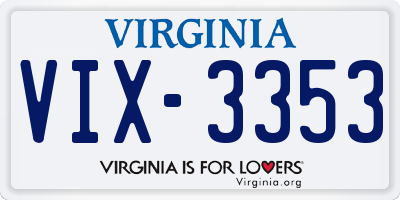 VA license plate VIX3353