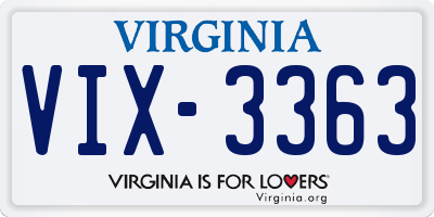 VA license plate VIX3363