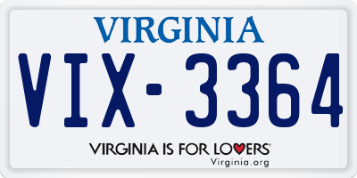 VA license plate VIX3364