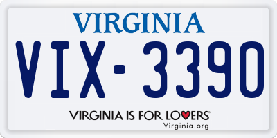 VA license plate VIX3390