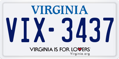VA license plate VIX3437