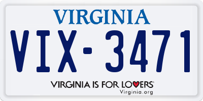 VA license plate VIX3471