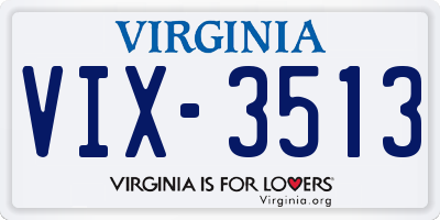 VA license plate VIX3513