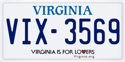 VA license plate VIX3569