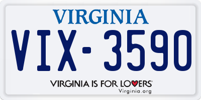 VA license plate VIX3590