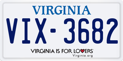 VA license plate VIX3682