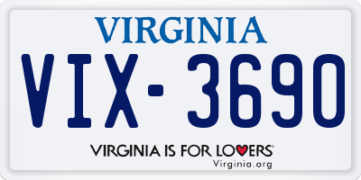 VA license plate VIX3690