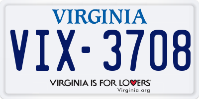 VA license plate VIX3708