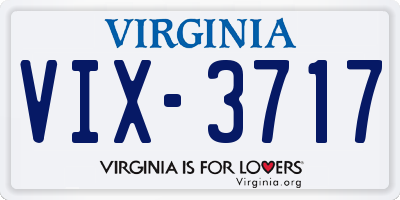 VA license plate VIX3717