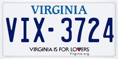 VA license plate VIX3724