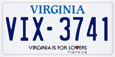 VA license plate VIX3741