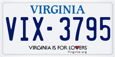 VA license plate VIX3795