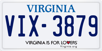 VA license plate VIX3879