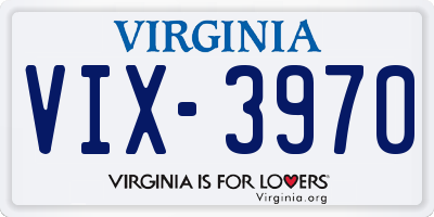 VA license plate VIX3970