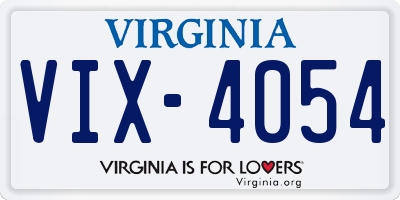 VA license plate VIX4054