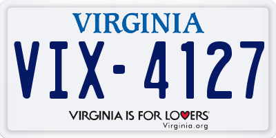 VA license plate VIX4127