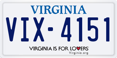VA license plate VIX4151