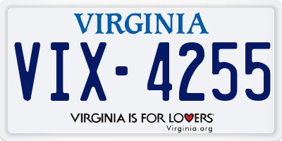 VA license plate VIX4255
