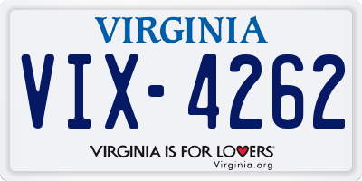 VA license plate VIX4262