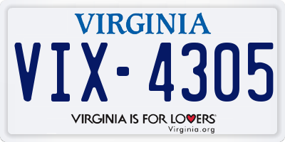 VA license plate VIX4305