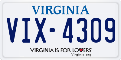 VA license plate VIX4309